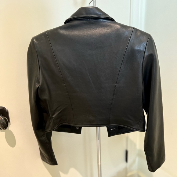 John Michael Vintage Leather Jacket with Shoulder Pads - Picture 2 of 6
